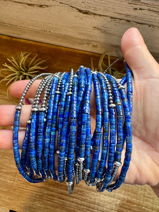 Lapis & Sterling Silver Pearl Choker