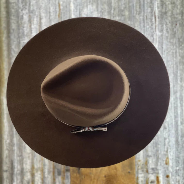 BROWN Pinch Front Fedora Style Wool Hat