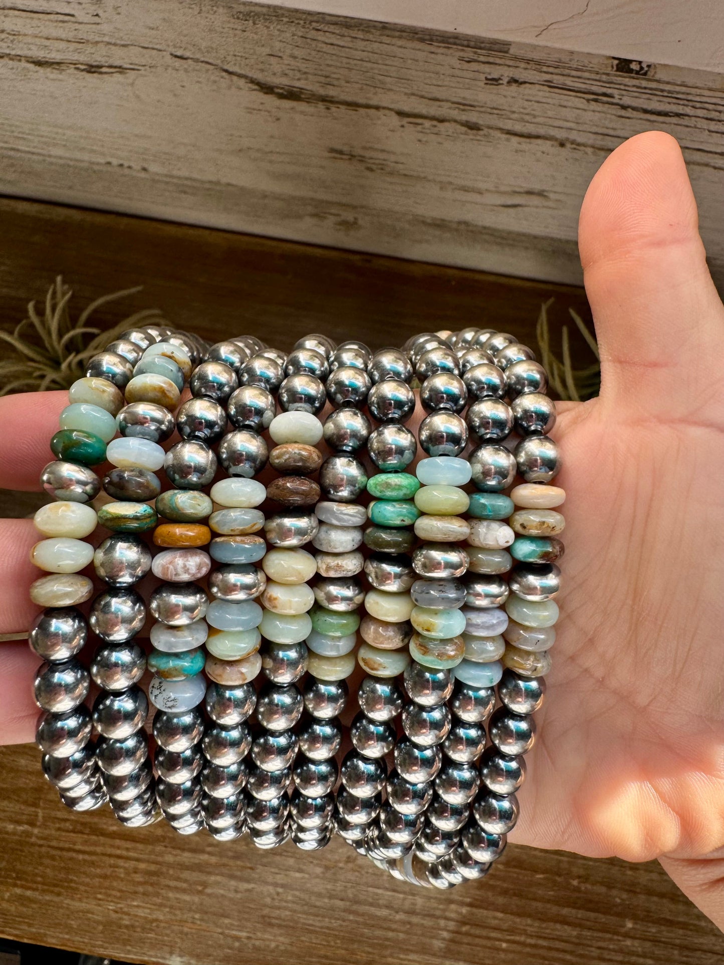 Peruvian Opal & Sterling Silver Pearl Necklace – 8mm – Handmade by The Bijoux FAB – 18"