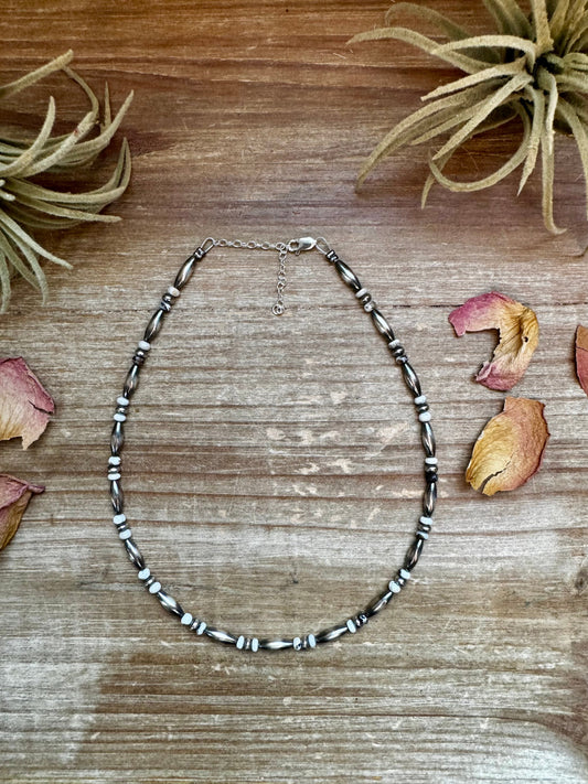 White Buffalo Torpedo choker Sterling Silver Pearls