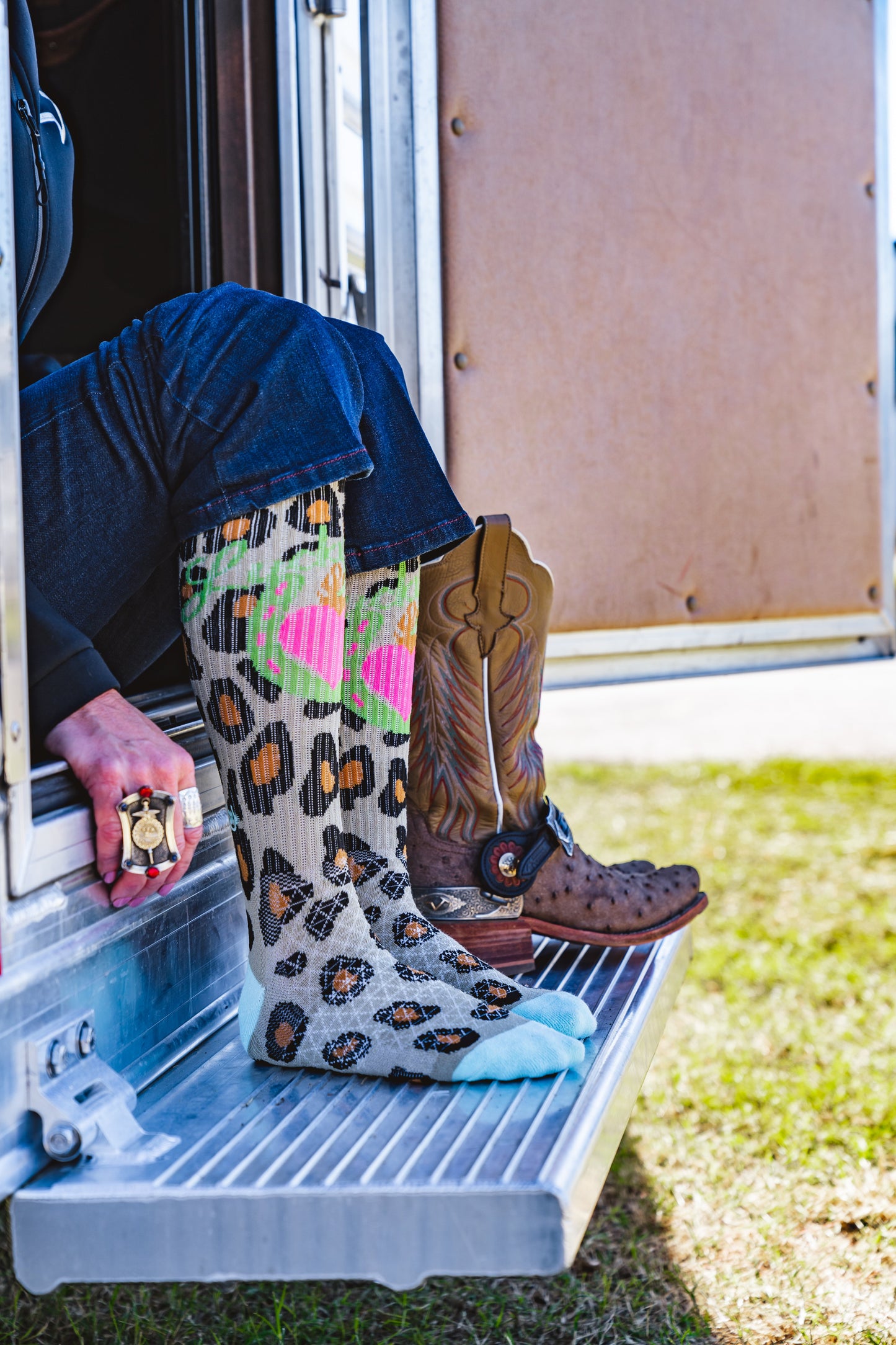 Lucky Leopard Diva Performance Boot Socks