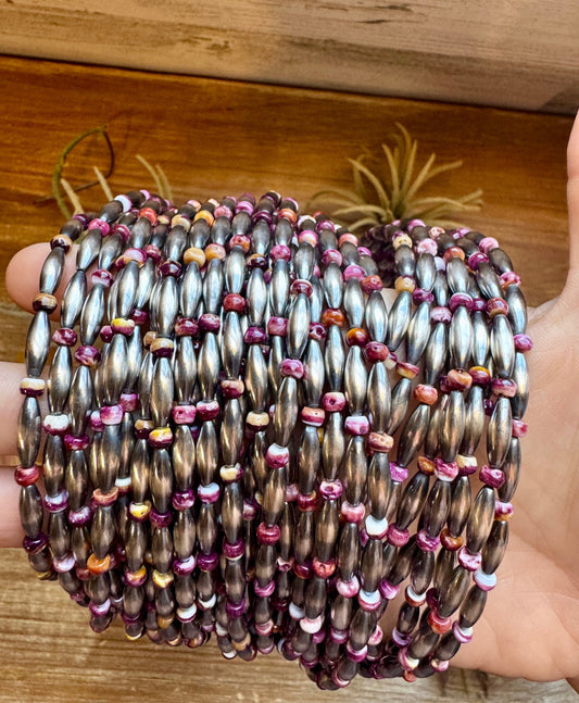 Sterling Silver Torpedo & Purple Spiny Oyster Choker – 14-Inch