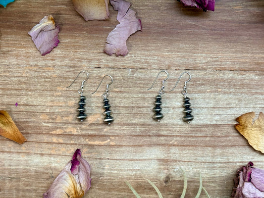 Sterling Silver Saucer Pearl Dangle Earrings – Handmade by Colby Ogg & Addalie Ogg – USA Made