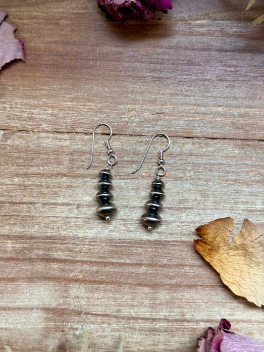 Sterling Silver Saucer Pearl Dangle Earrings – Handmade by Colby Ogg & Addalie Ogg – USA Made