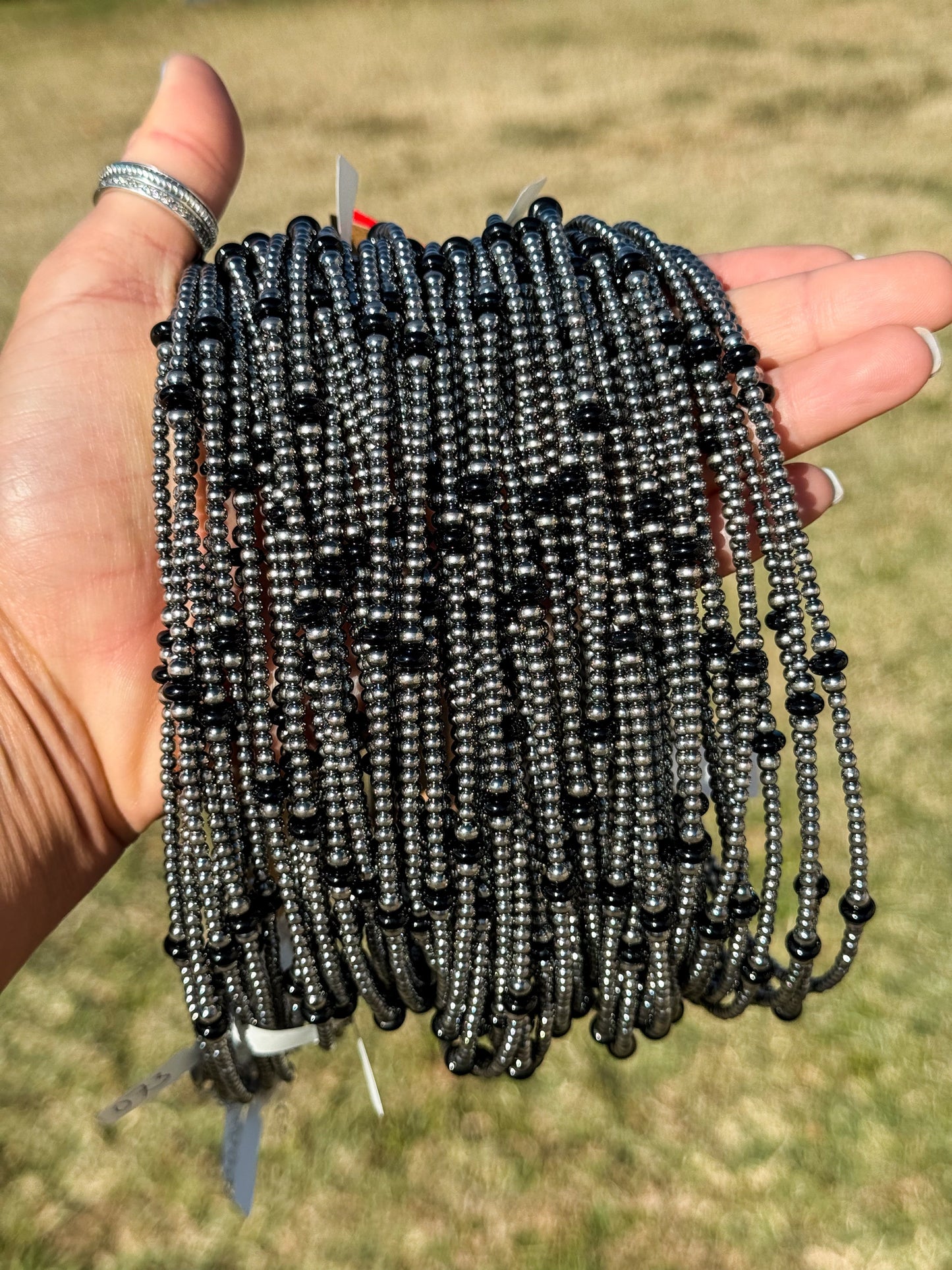 Sterling Silver Pearl & Black Onyx Necklace – 15”