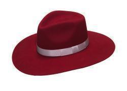 RED Pinch Front Fedora Style Wool Hat