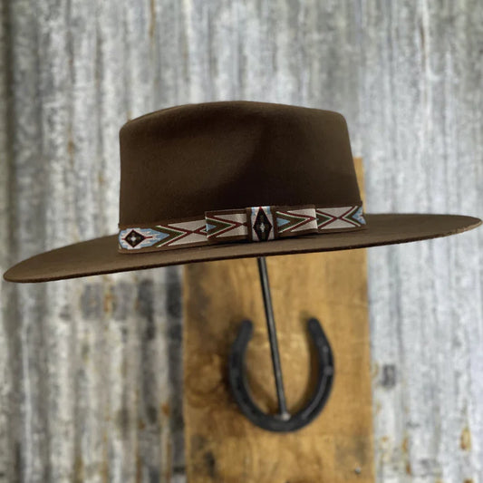 BROWN Pinch Front Fedora Style Wool Hat