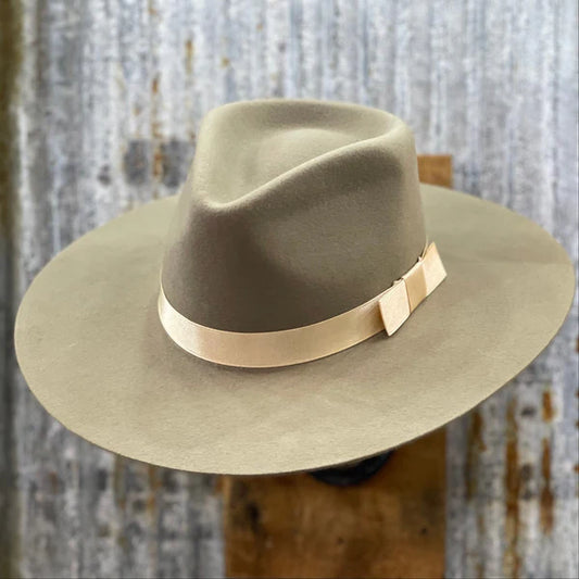 MUSHROOM Pinch Front Fedora Style Wool Hat
