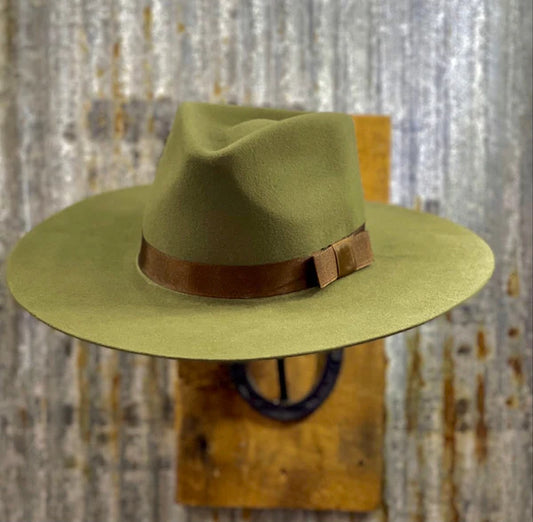 OLIVE Pinch Front Fedora Style Wool Hat
