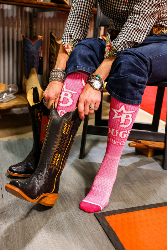 Bougie Cattle Co. Bougie Pink Heifer Performance Boot Socks